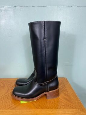 Frye Campus 14L Boots Leather Black Size 7 Sku9